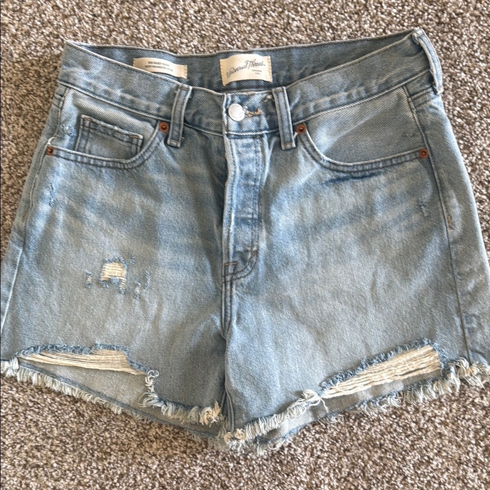 Universal Thread Denim Blue Frayed Jean Shorts